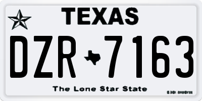TX license plate DZR7163