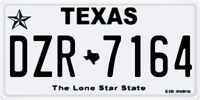 TX license plate DZR7164