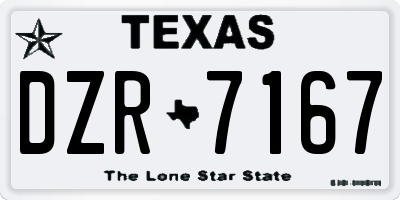 TX license plate DZR7167