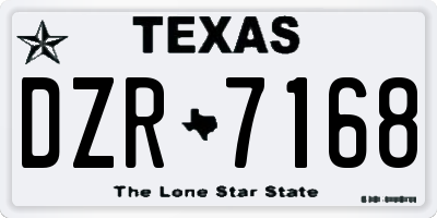 TX license plate DZR7168