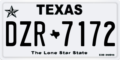 TX license plate DZR7172