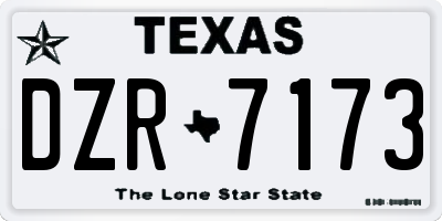 TX license plate DZR7173
