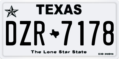 TX license plate DZR7178