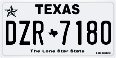 TX license plate DZR7180