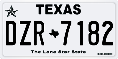 TX license plate DZR7182