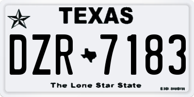 TX license plate DZR7183