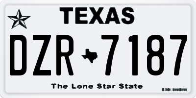 TX license plate DZR7187