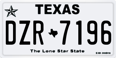 TX license plate DZR7196