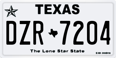 TX license plate DZR7204