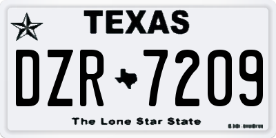 TX license plate DZR7209