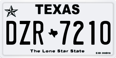 TX license plate DZR7210