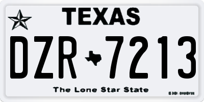 TX license plate DZR7213