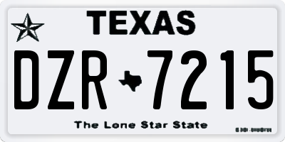 TX license plate DZR7215