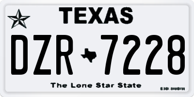 TX license plate DZR7228
