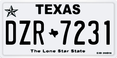 TX license plate DZR7231