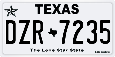 TX license plate DZR7235