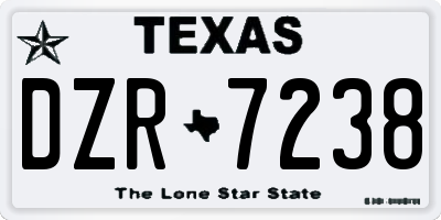 TX license plate DZR7238