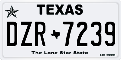 TX license plate DZR7239