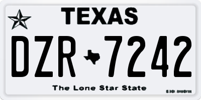 TX license plate DZR7242