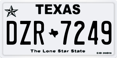 TX license plate DZR7249