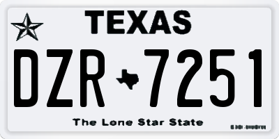 TX license plate DZR7251
