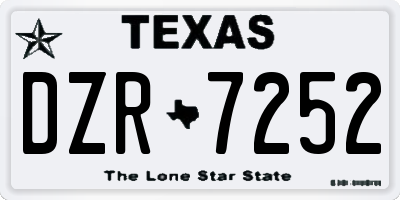 TX license plate DZR7252