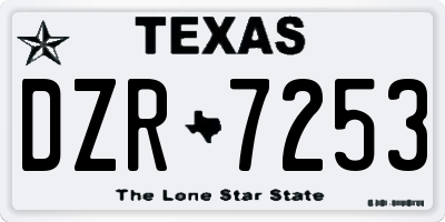 TX license plate DZR7253