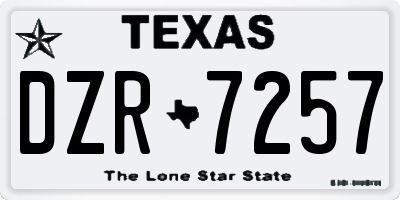 TX license plate DZR7257