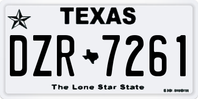 TX license plate DZR7261