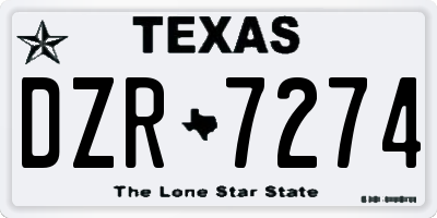 TX license plate DZR7274