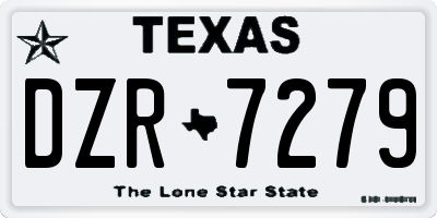 TX license plate DZR7279