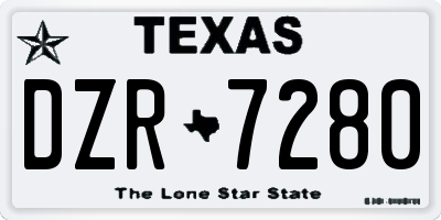 TX license plate DZR7280
