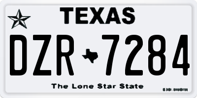 TX license plate DZR7284