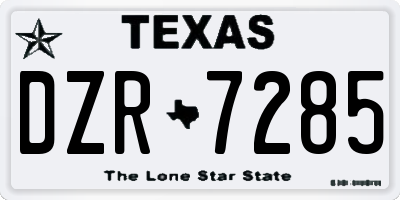TX license plate DZR7285