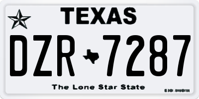 TX license plate DZR7287