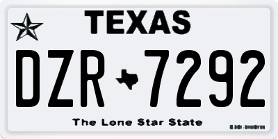 TX license plate DZR7292