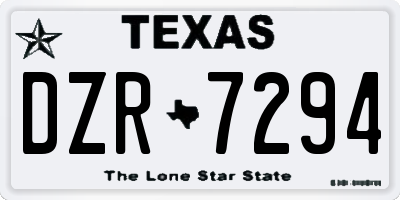 TX license plate DZR7294