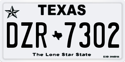 TX license plate DZR7302