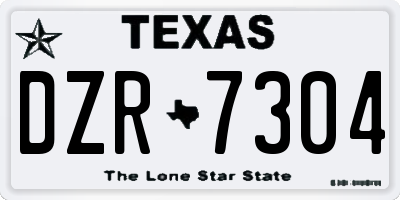 TX license plate DZR7304
