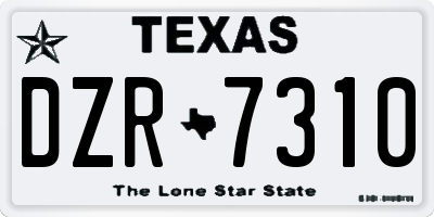 TX license plate DZR7310