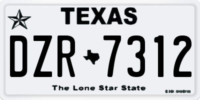 TX license plate DZR7312
