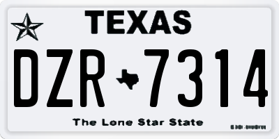 TX license plate DZR7314