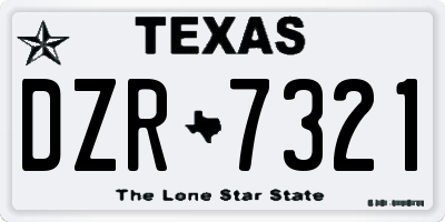 TX license plate DZR7321