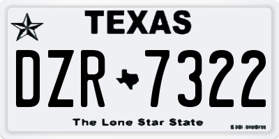 TX license plate DZR7322