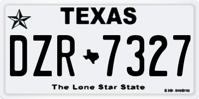 TX license plate DZR7327