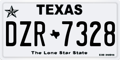 TX license plate DZR7328