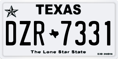 TX license plate DZR7331