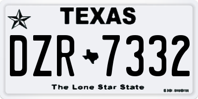TX license plate DZR7332