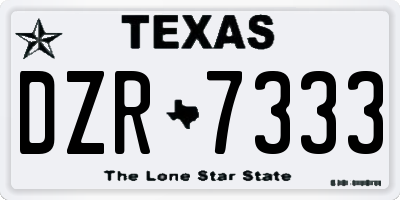 TX license plate DZR7333