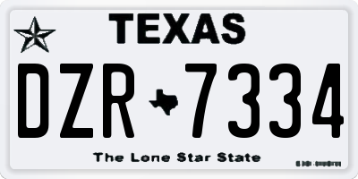 TX license plate DZR7334